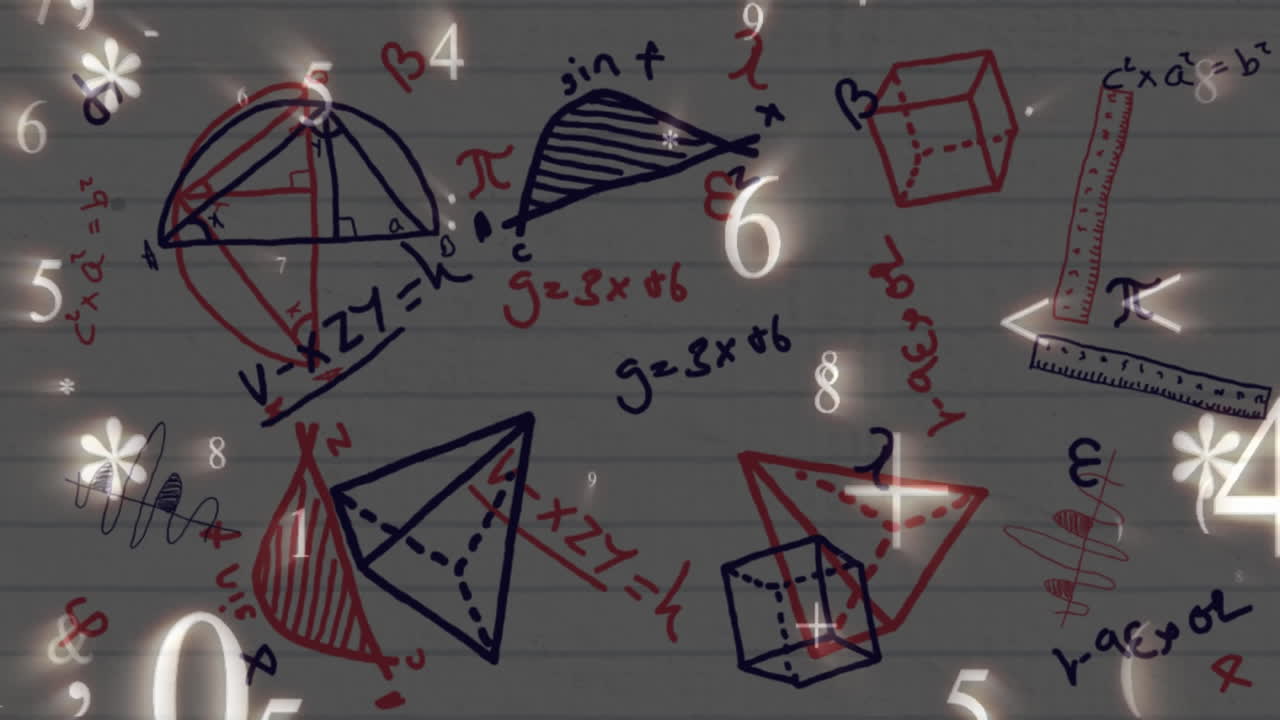 ⁇  줄로 된 종이에 있는 수학적 방정식에 대한 수학적 기호
