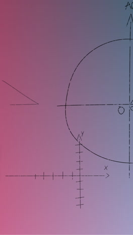 animation of handwritten mathematical formulae over blue to red background