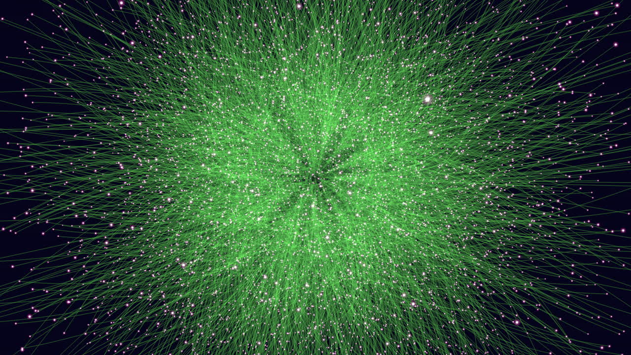 밝은 녹색의 반 ⁇ 이는 빛은 모든 방향으로 에너지를 방사합니다.