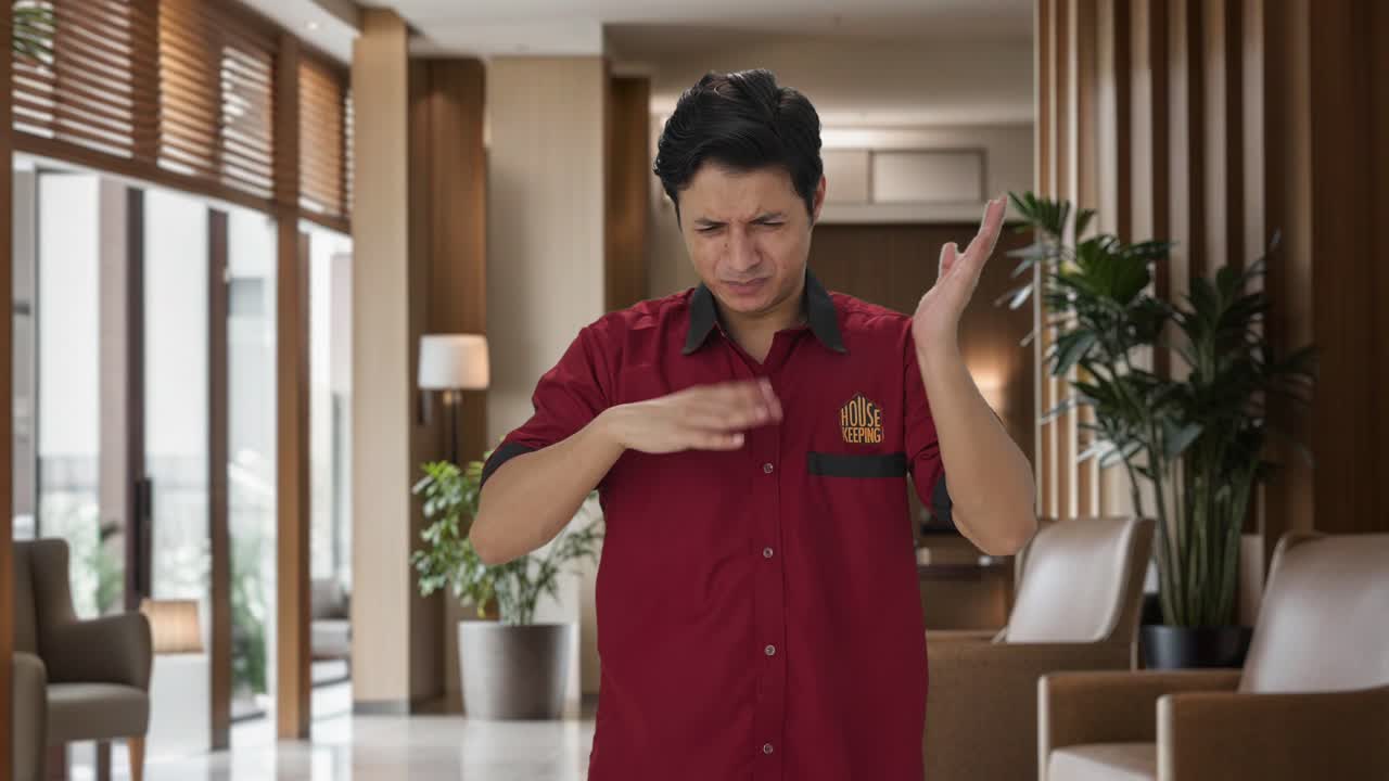 불쾌한  ⁇ 새로 방해받는 인디언 집 관리자