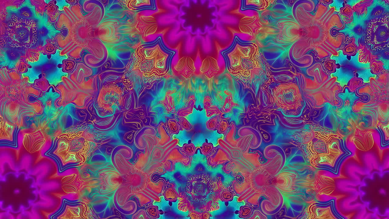 Vibrant Psychedelic Kaleidoscope Abstract Art