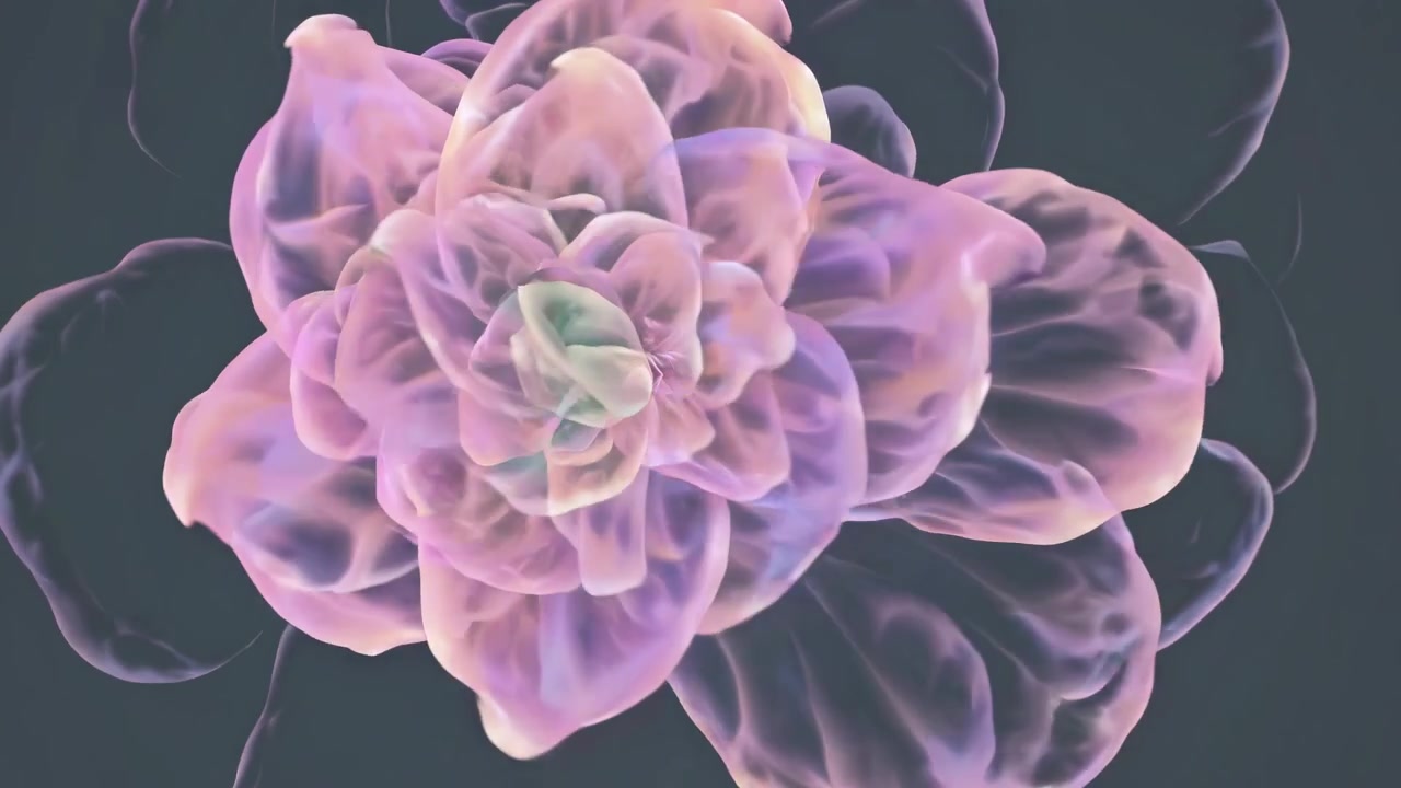 Ethereal Abstract Flower Blooming with Translucent Pastel Petals