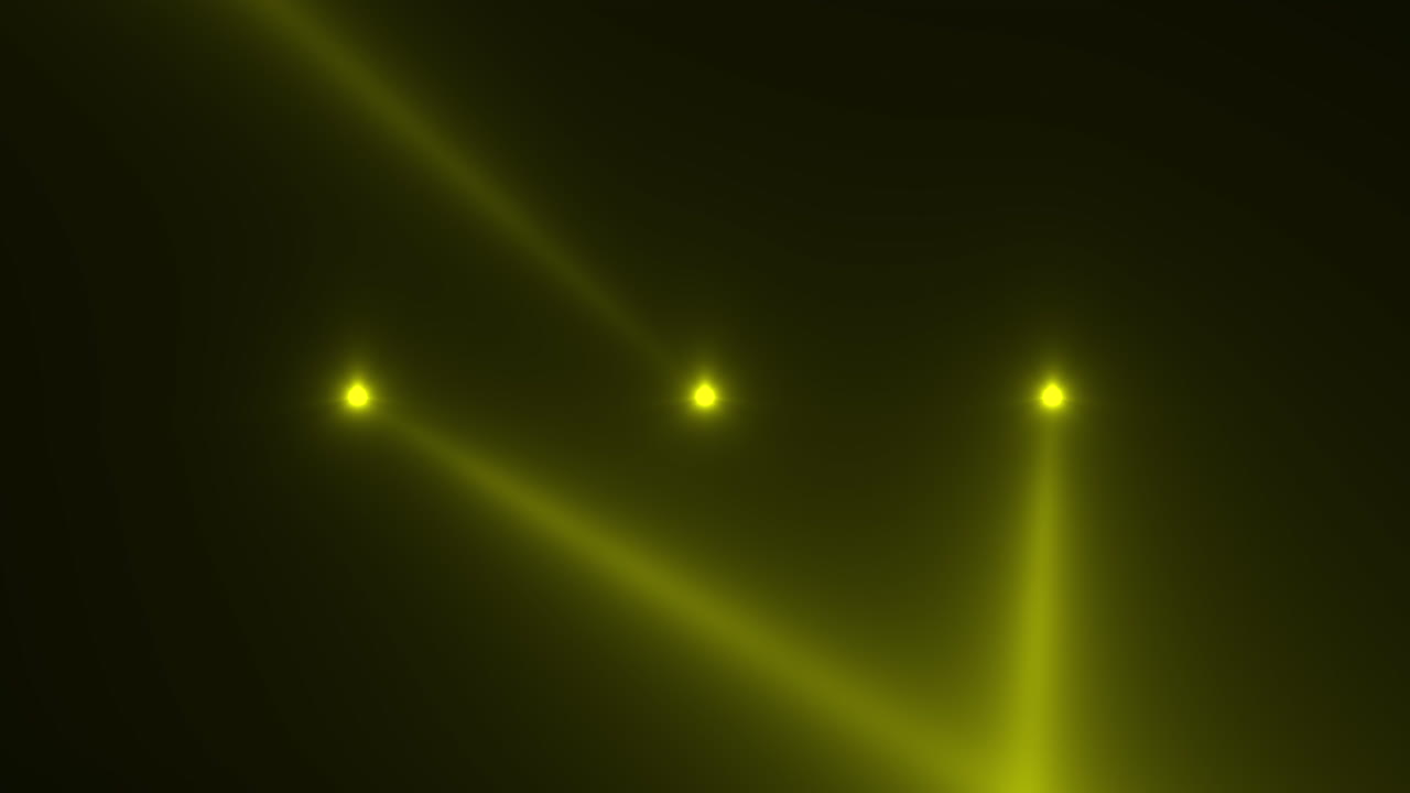 Spotlight neon yellow beams on disco stage