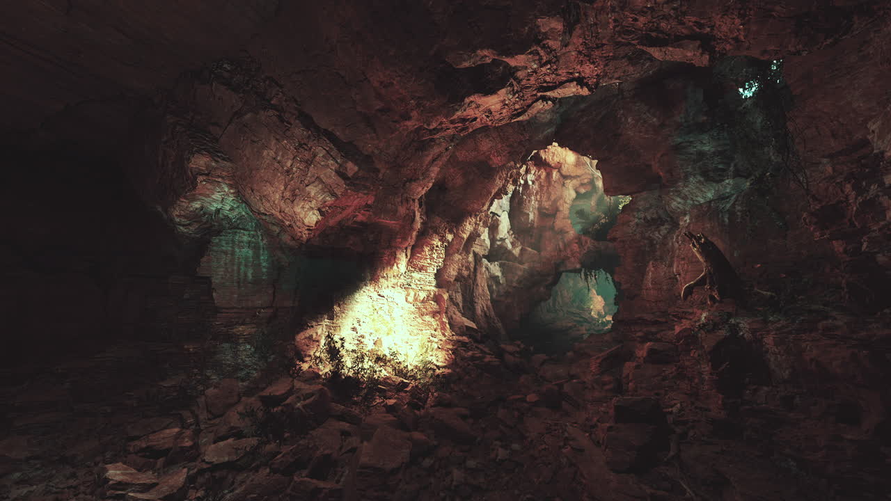 una cueva oscura y mística en el interior