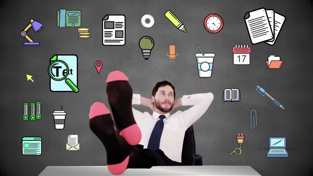 un hombre de negocios sonriente relajándose