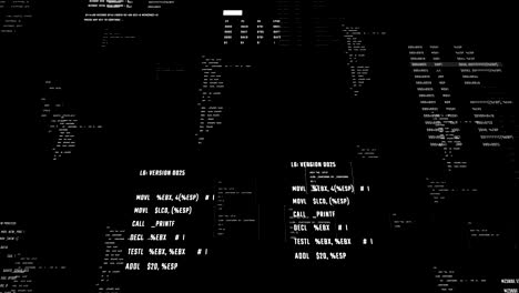 cyberspace met codering animatie. futuristische interface van script programmering. naadloze lus.