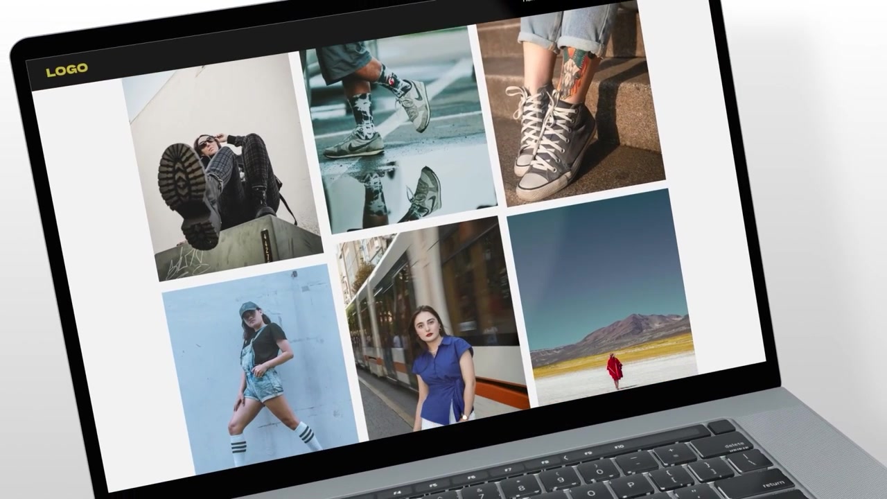 Presentazione di mockup per laptop pulita e moderna
