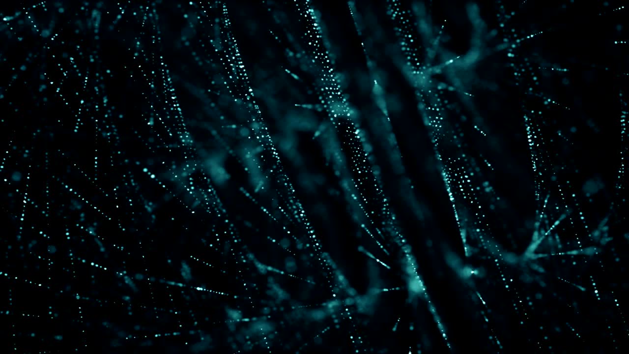 conexión de puntos 4k con torsión y movimiento de flujo de partículas para fondo abstracto de futurística y tectología