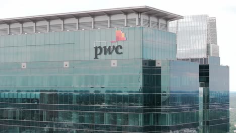 pwc office building with construction crane
