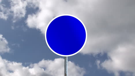 animación de señales de tráfico y nubes sobre fondo azul