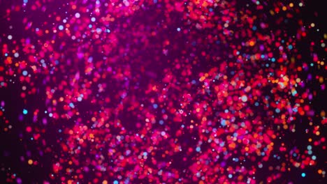 muchas partículas coloridas giratorias con bokeh. ordenador generado 3d renderización fondo de confeti