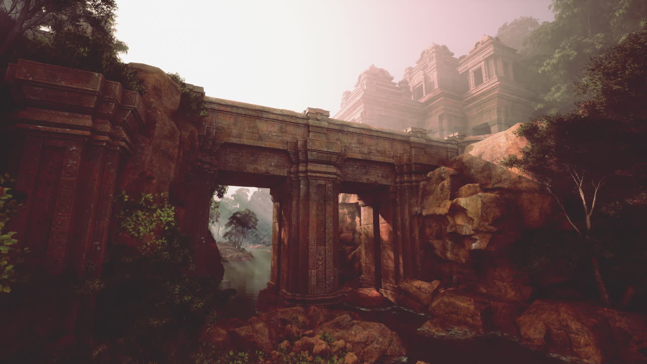 misteriosas ruinas de antiguos templos en una jungla