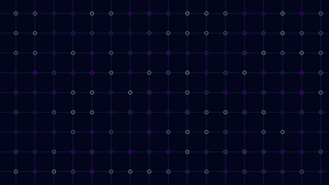격자선이 있는 작은 녹색 네온 링 및 도트 패턴