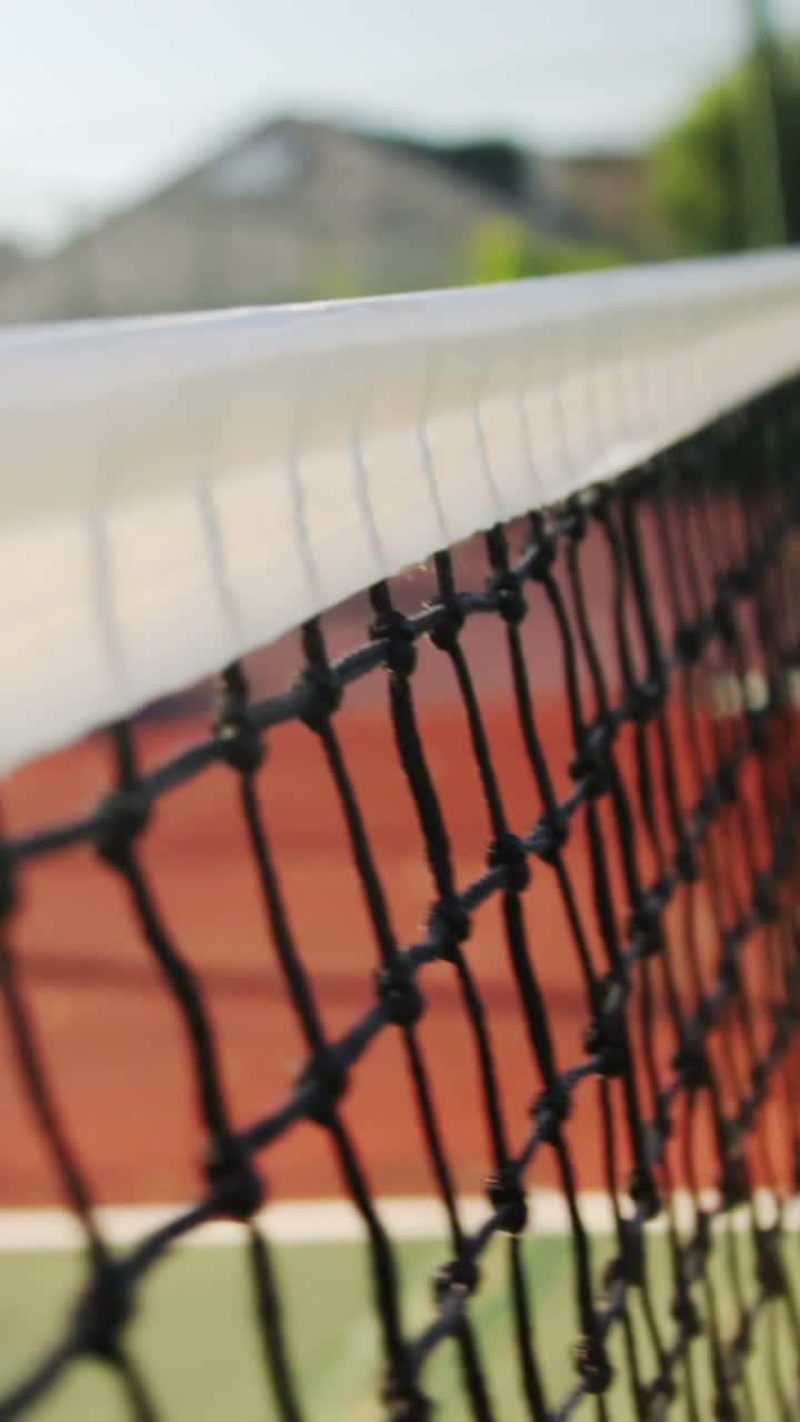 Close-up of tennis net