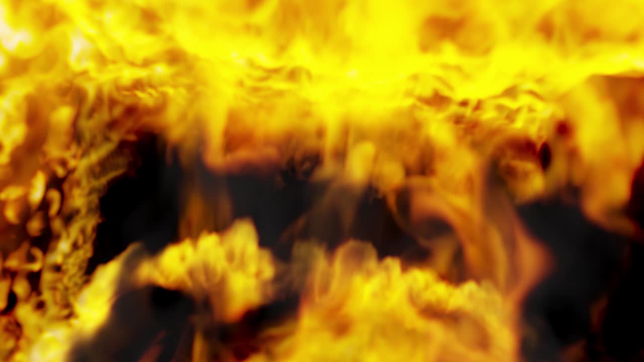 las llamas de la pared de fuego en cámara lenta en 3d