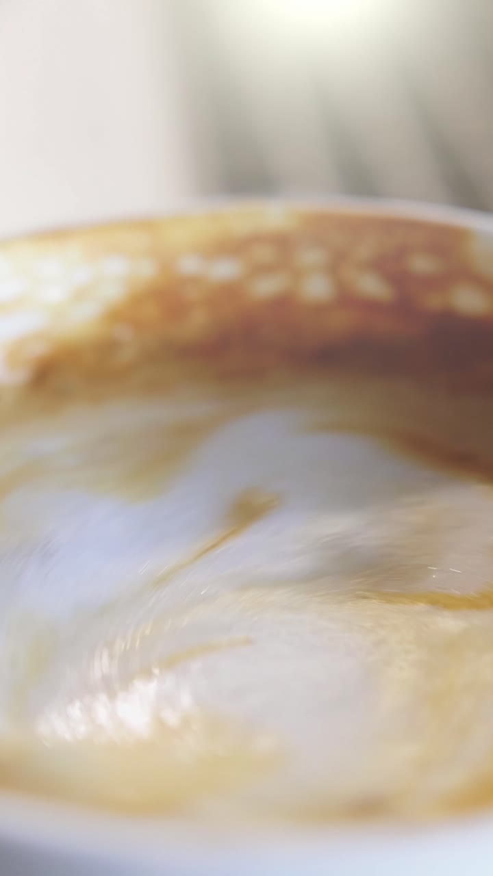 Closeup of a Latte and Cappuccino
