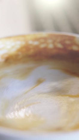 closeup of a latte and cappuccino