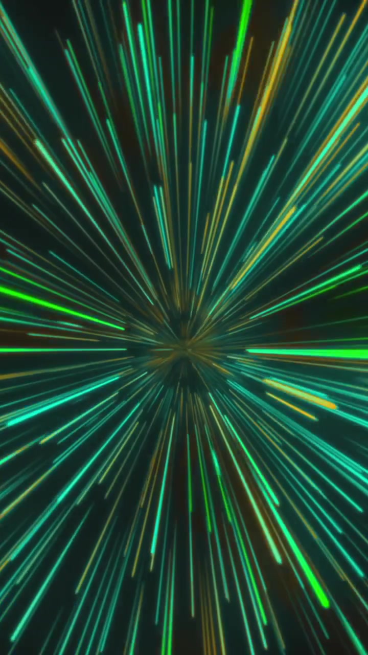 Animation of green light trails moving on seamless loop