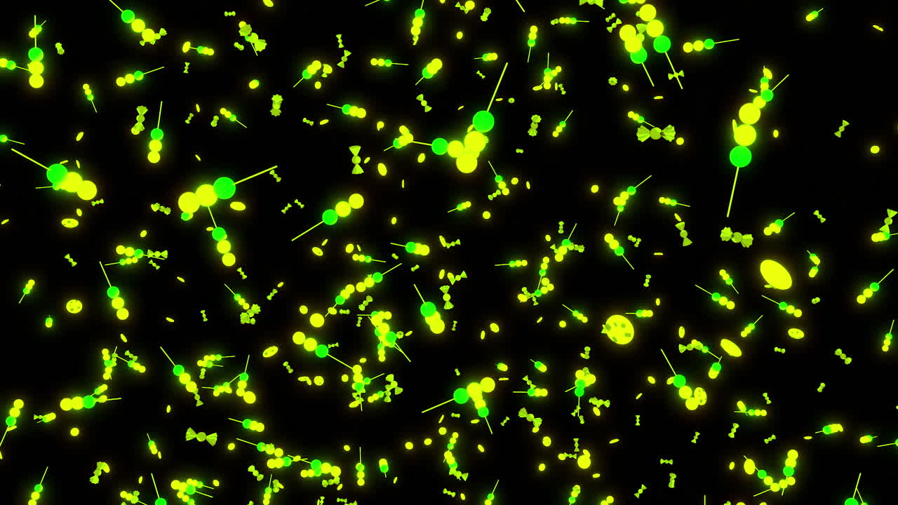 밝은 초록색과 노란색 사탕 컨페티 배경