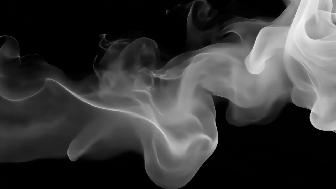 Abstract ethereal white smoke flow animated overlay, transparent 4K video, alpha channel, ProRes