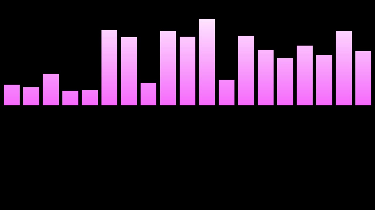 Animated Pink Audio Frequency Equalizer Bars on Black Background