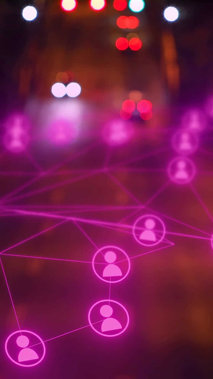 Vertical video: Rear flare causing pink network shifting nodes glowing forming mesh linking
