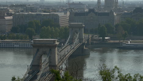 view to chain bridge and st stephenâ´s basilica, budapest, hungary