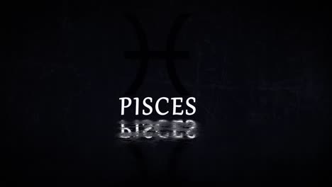 presentación animada del signo del zodiaco piscis revelada a través de una tormenta eléctrica