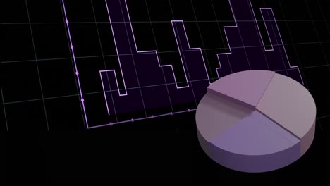 animation of financial data processing over black background