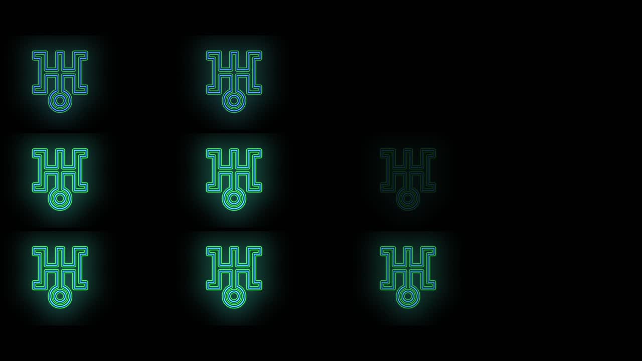 Pulsing Japan icon pattern with neon light in casino style