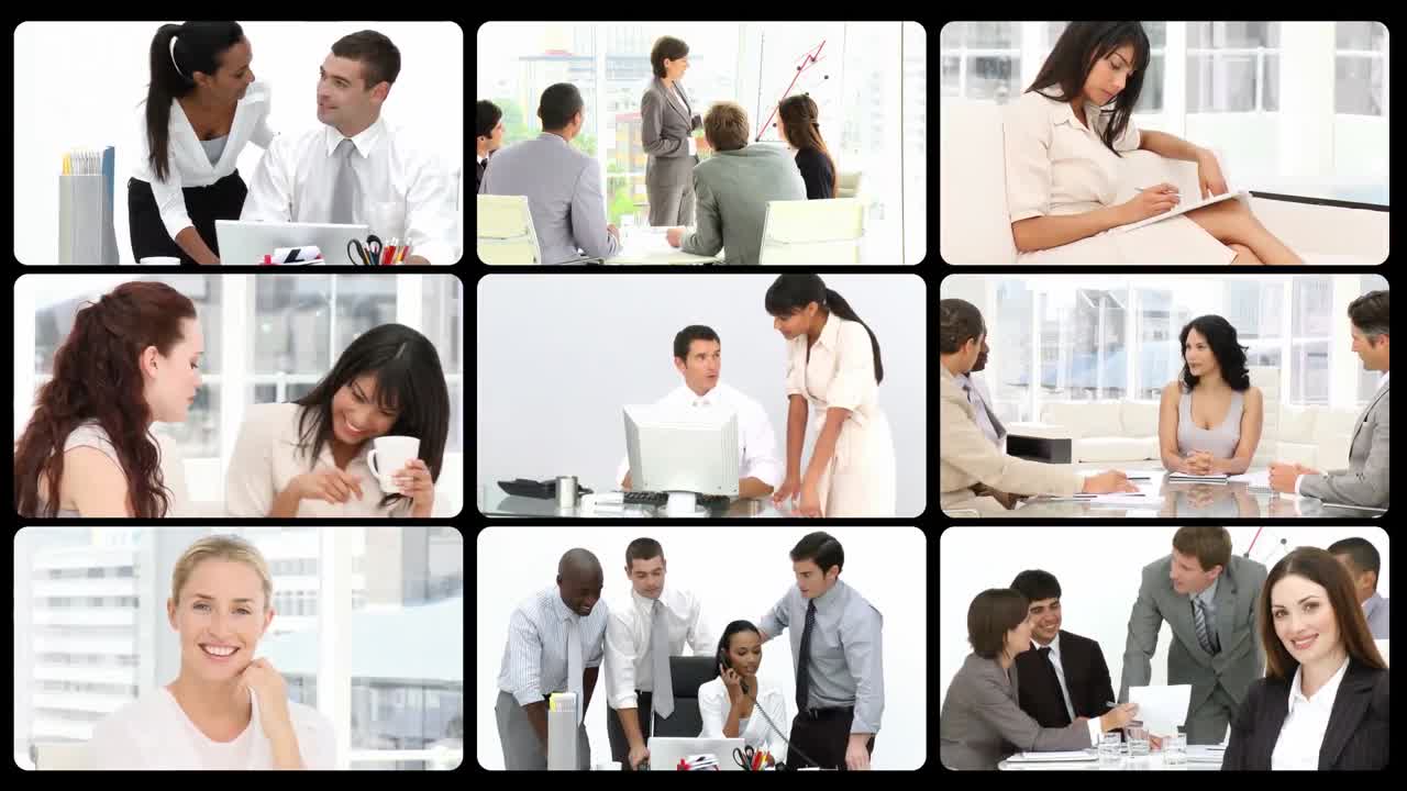 기업에 있는 여성의 개념을 소개하는 모네이지