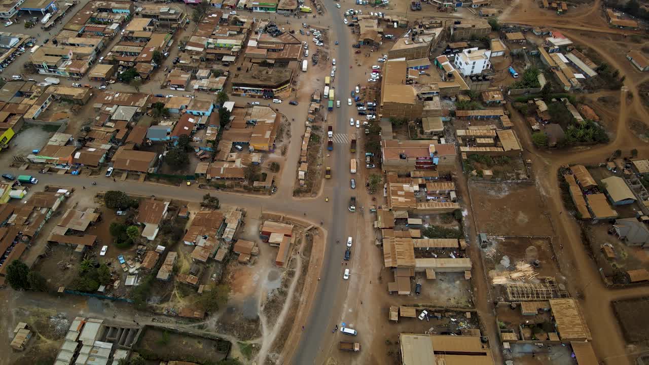 Vista drone del Kenya rurale