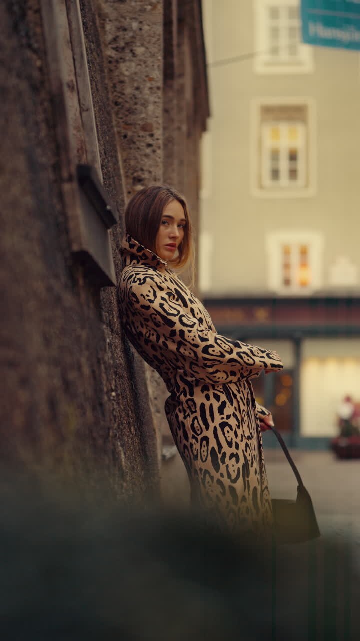 Woman in a Leopard Print Dress