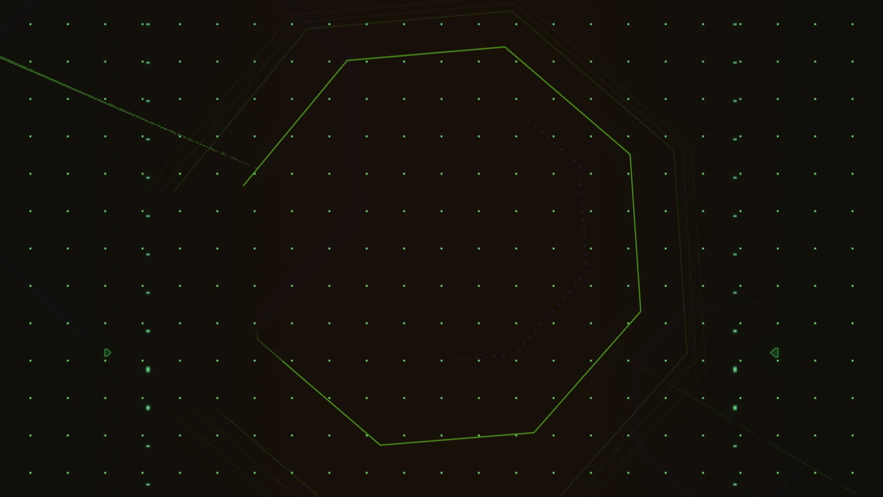 어두운 바탕에 검은색과 녹색으로 된 육각형 격자