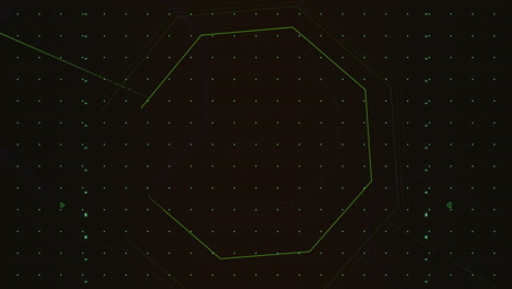 cuadrícula hexagonal en negro y verde sobre un fondo oscuro