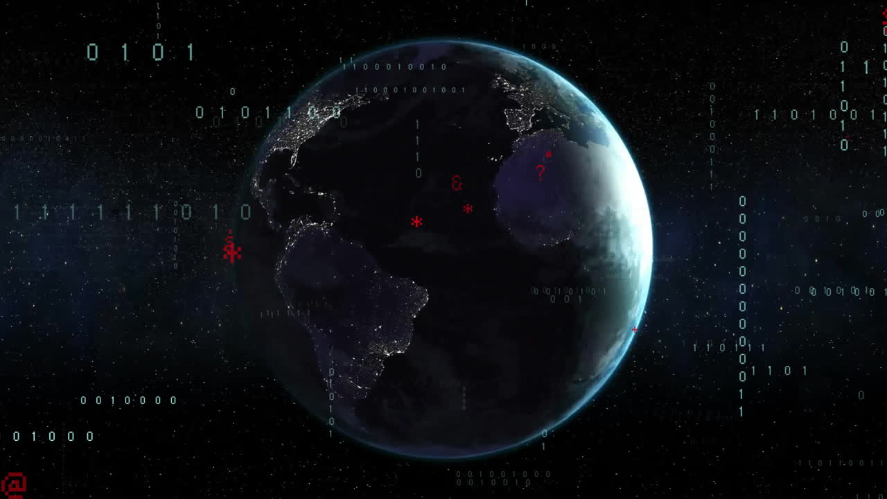 Animation of statistics and data processing over globe