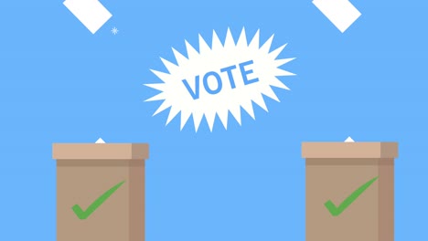 día de las elecciones con cajas y tarjetas de votación