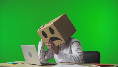 frustrated employee at a laptop