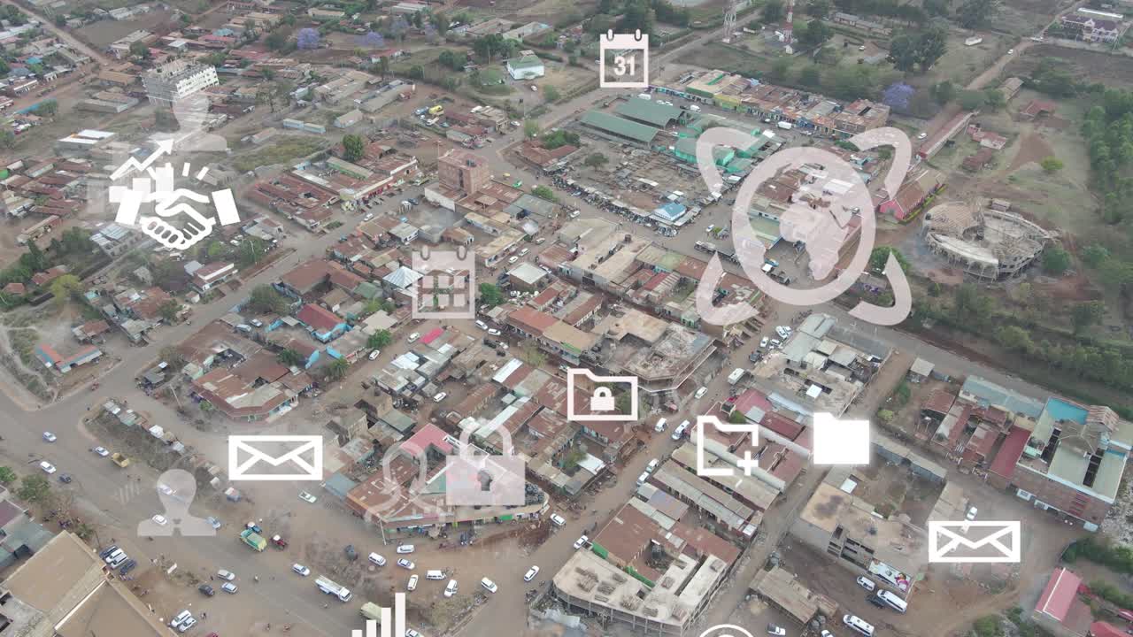 vista de paisaje de la ciudad-drone