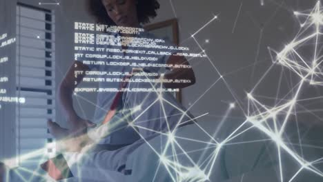 Animation of connections and data processing over diverse doctor and patient exercising