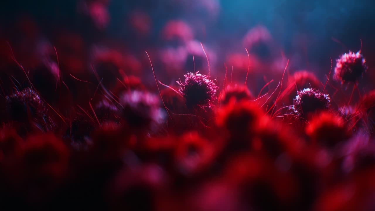 A Striking Diversity of Vibrant Red Flora Under Soft Lighting, Showcasing Delicate Details and Textures in Nature's Palette, Evoking Beauty and Intriguity in Every Petal