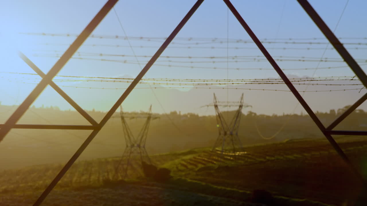 Video of countryside landscape with power lines