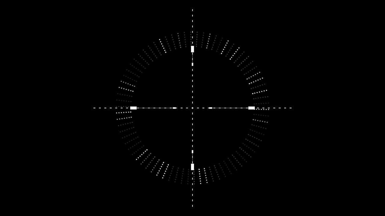 Animated HUD element showing radial tracking points expanding from a center axis. Useful for scientific visualizations or high-tech targeting sequences