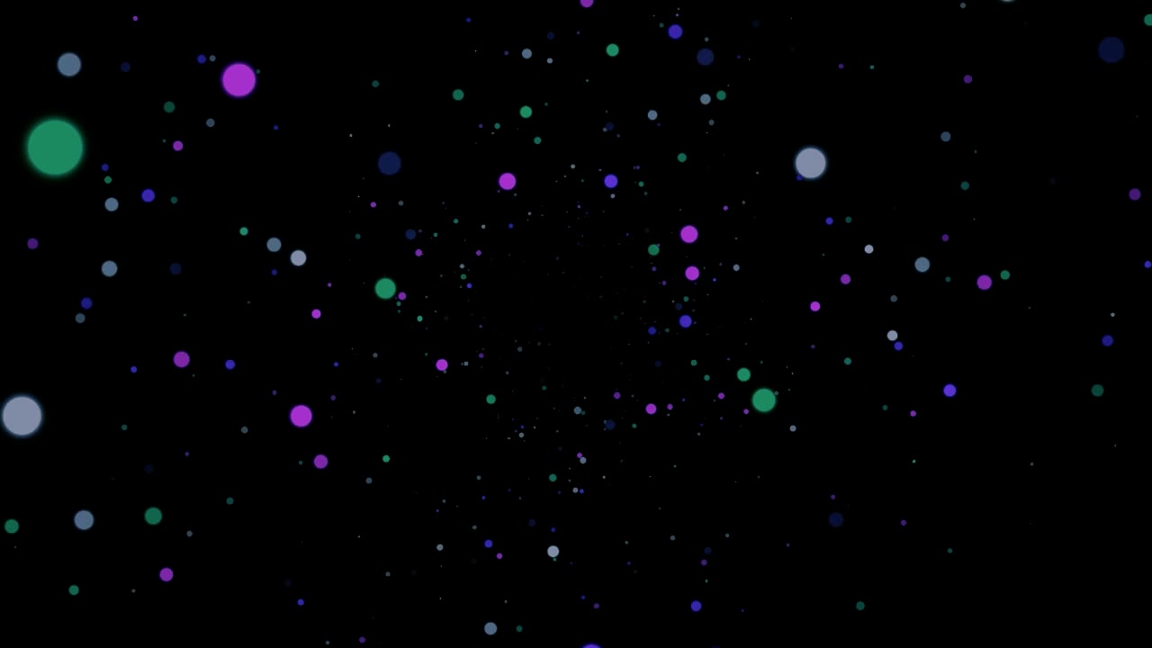 Abstract Motion Background with Floating Colorful Glowing Particles