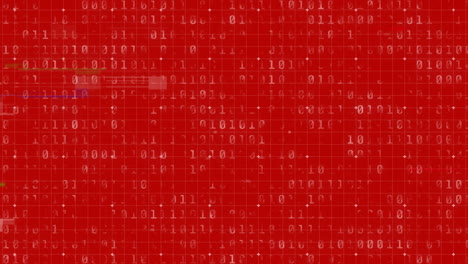 animation of interference and binary coding on red background