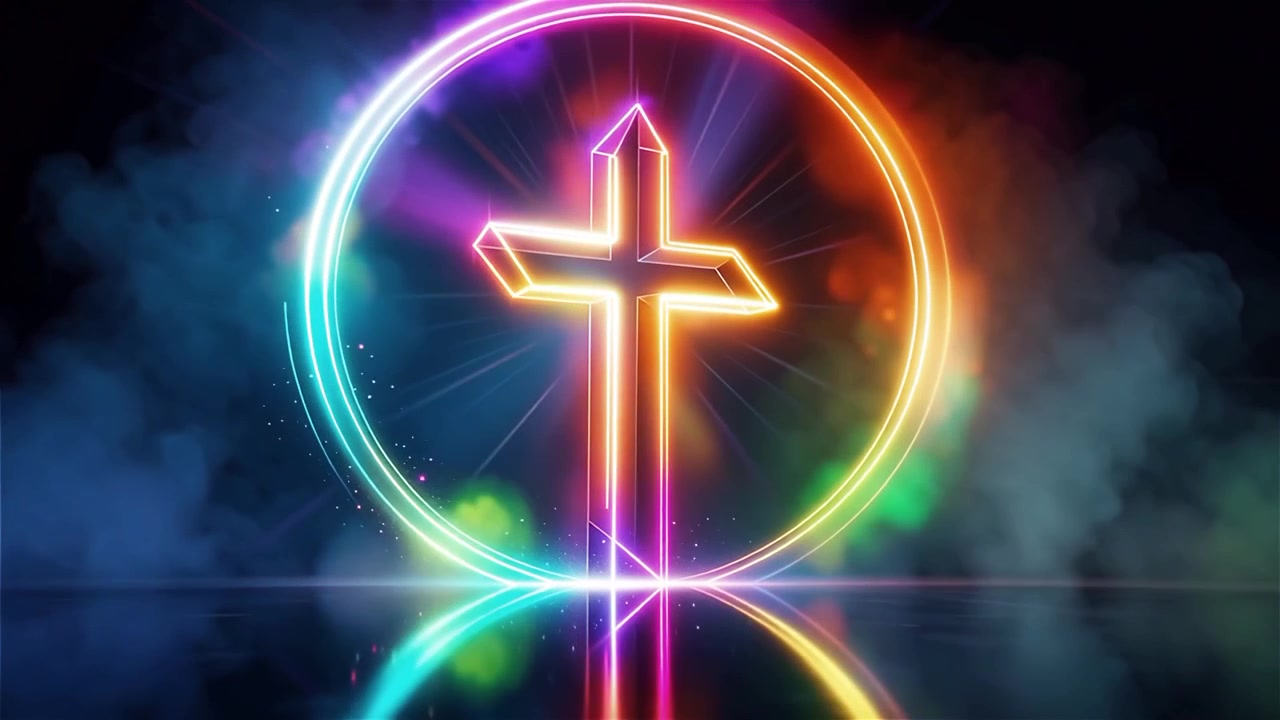 Christian Cross Heavenly Light Worship Background