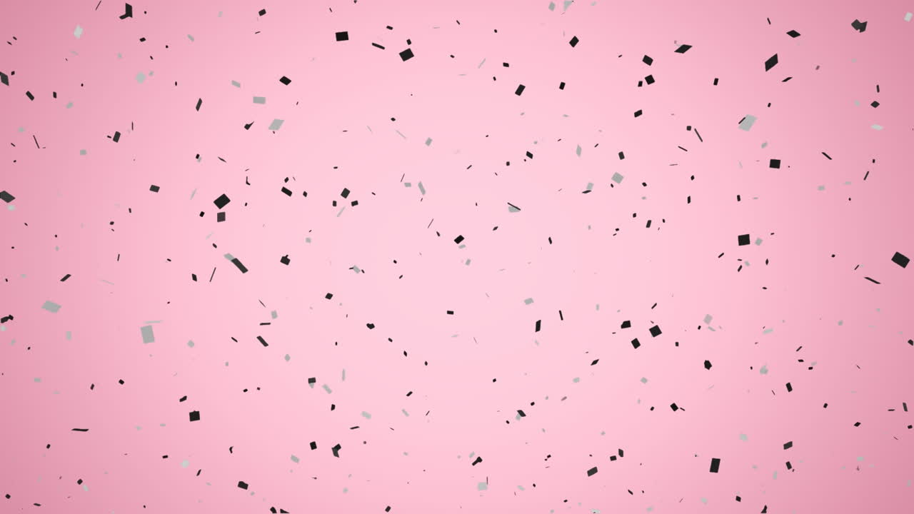 Animazione di un documento antico in fiamme sopra coriandoli che cadono su sfondo rosa
