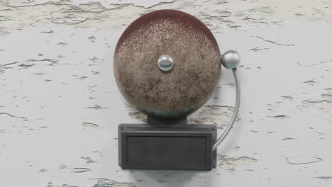 old rusty school bell ringing from africa return on a damaged wall