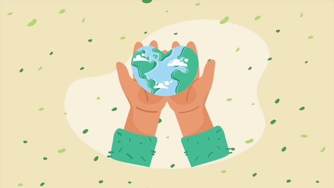 손은 돌봄과 사랑의 상징으로 땅을 들고 있습니다.