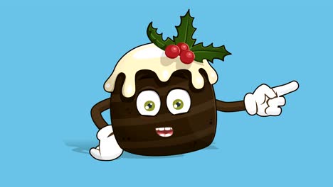 cartoon christmas cake right pointer speak with face animation alpha matte